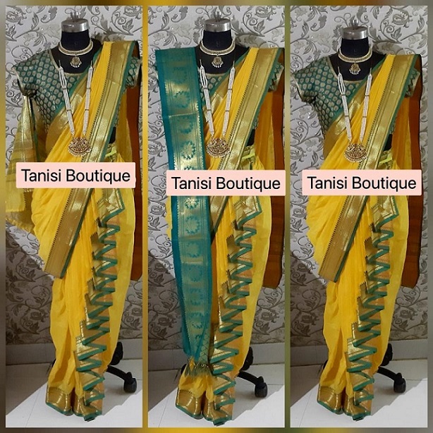 Buy Luster Art Silk Shahi Mastani Nauvari Saree Stitched Ready to Wear With  Blouse Piece (Kasta Sari, Lugade) Ethnic Wear (Jamuni) (Free Size Up to  Waist 32 to 40in, Hight 38 to