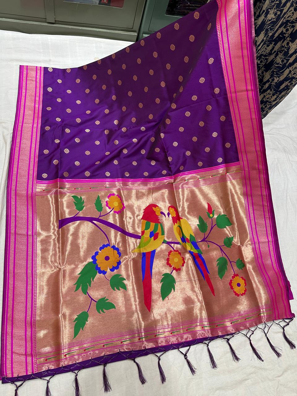 Priva Collective - This silk drape with a paithani pallu will remind of you  of lush beautiful gardens of summer. This gorgeous silk saree is a must  have for this wedding season.
